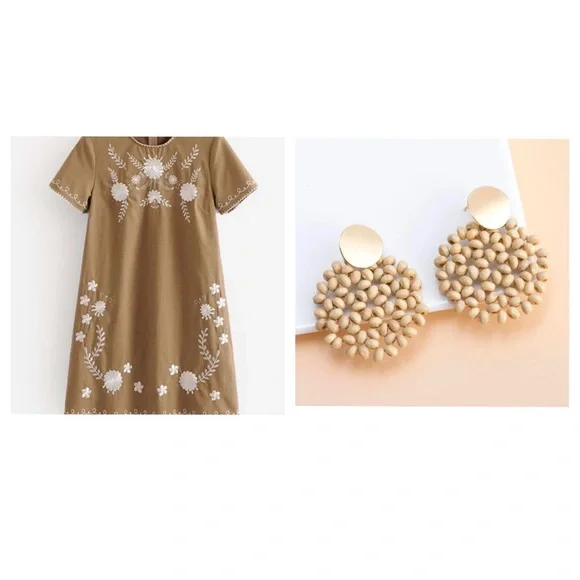 Dresses | Embroidered Linen Dress A Pair Of Beaded Earrings | Poshmark Dresses | Embroidered Linen Dress A Pair Of Beaded Earrings | Poshmark